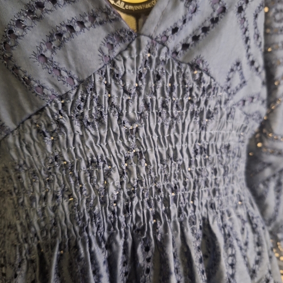 Elegant Blue Lace Dress Lined To The Knee. Size Lg Or X Large - Picture 4 of 6